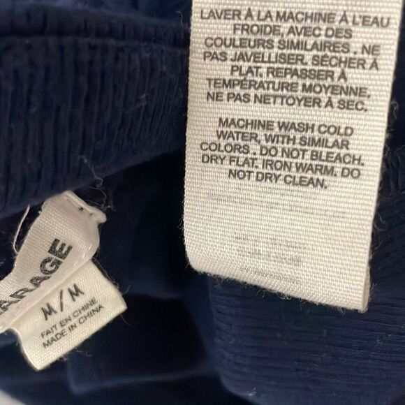 Garage Navy Blue Half Zip Cropped Sweatshirt M - Picture 7 of 7